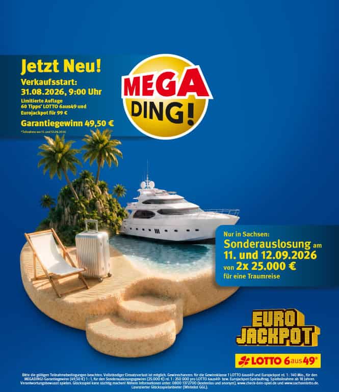 MEGADING! Sonderaktion mit LOTTO und Eurojackpot in Sachsen