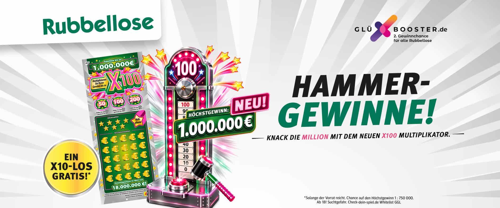 Grafik zum X100-Rubbellos