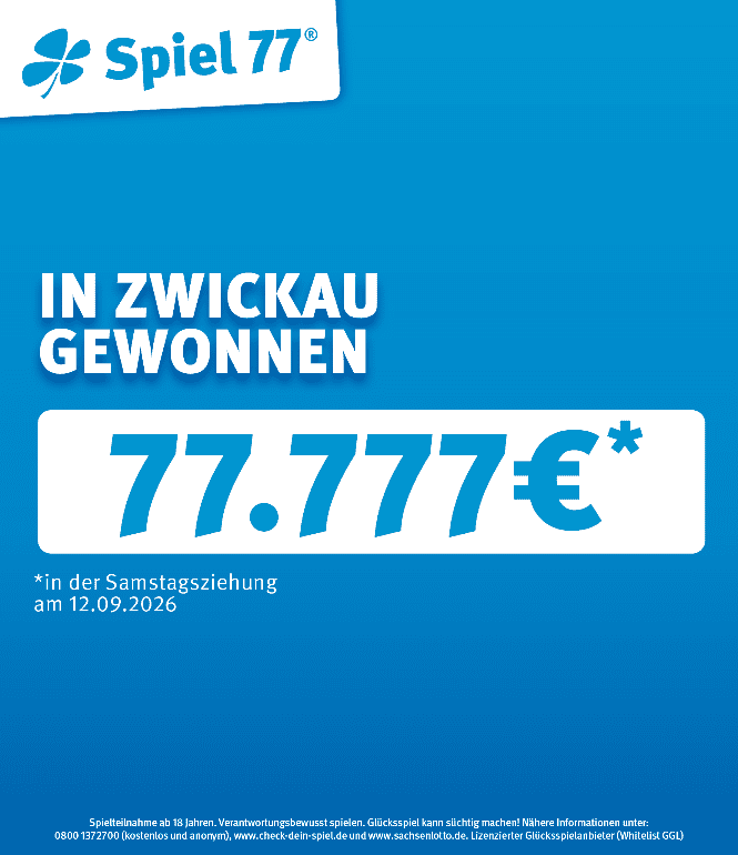 Spiel 77: Zwickauer gewinnt 77.777 Euro mit sechs richtigen Endziffern