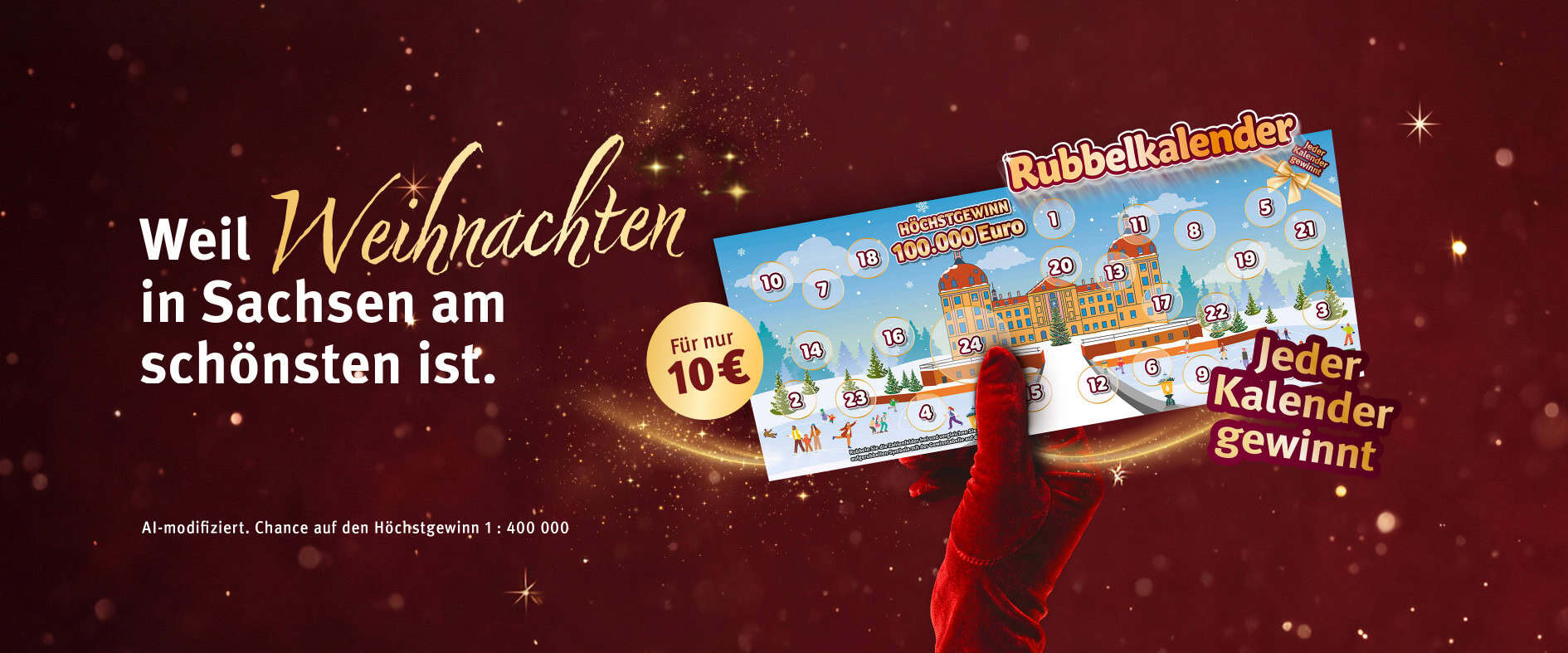 Sachsenlotto-Rubbelkalender mit Gewinnchance auf bis zu 100.000 Euro
