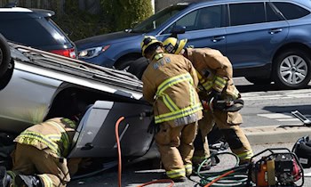 Motorradunfall im Kreisverkehr in der Leipziger Straße