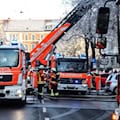 Großbrand von Strohballen in Thallwitz