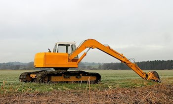 Baggerschaufel von Baustelle gestohlen