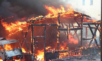 Brand am Einkaufscenter in OT Hilbersdorf