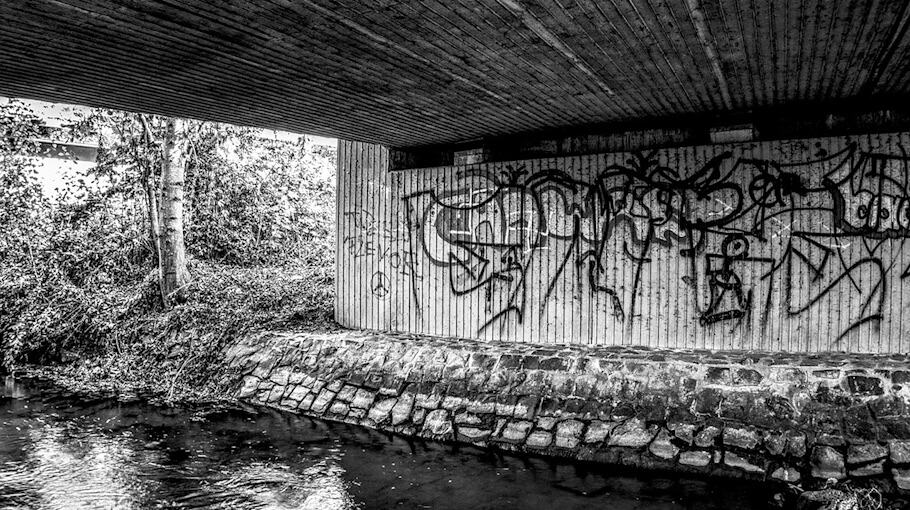 Linksmotivierter Schriftzug an Parteibüro in Mittweida