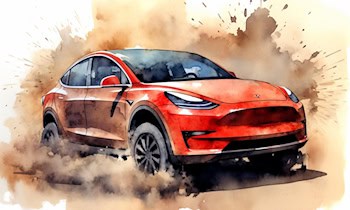 Tesla mit Totalschaden am Schkeuditzer Kreuz