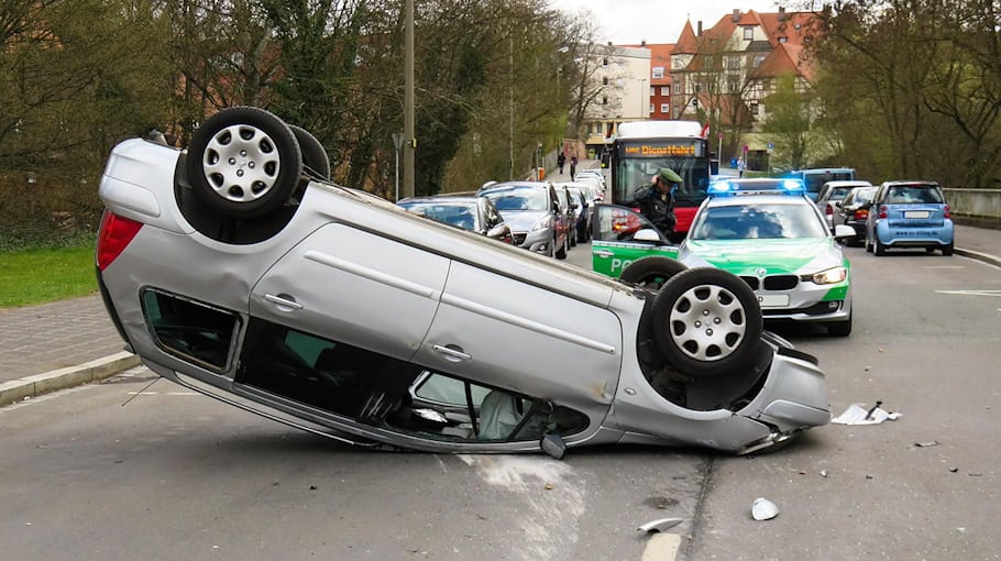 Verkehrsunfall am Kreuz Leipzig-Süd