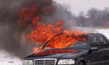 Fahrzeugbrand auf S 111 bei Markersdorf