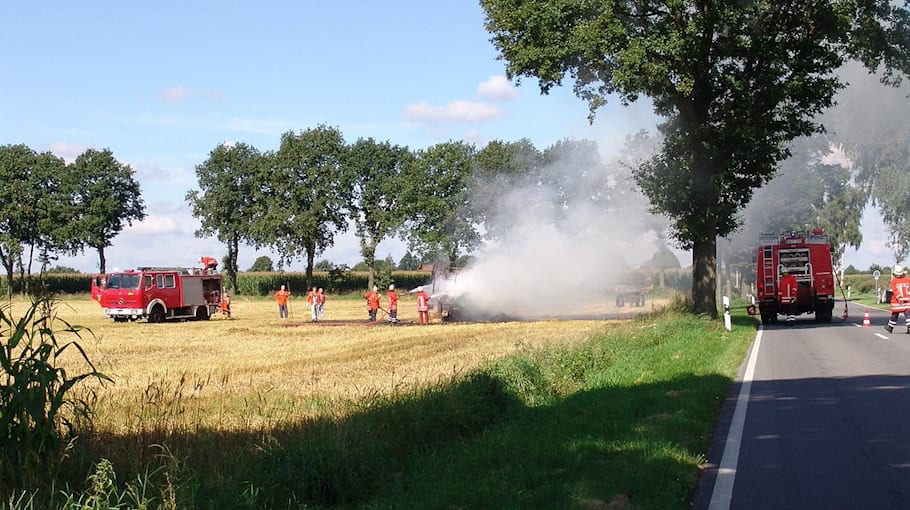 Großbrand auf Transportgelände in Mügeln