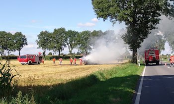 Großbrand auf Transportgelände in Mügeln
